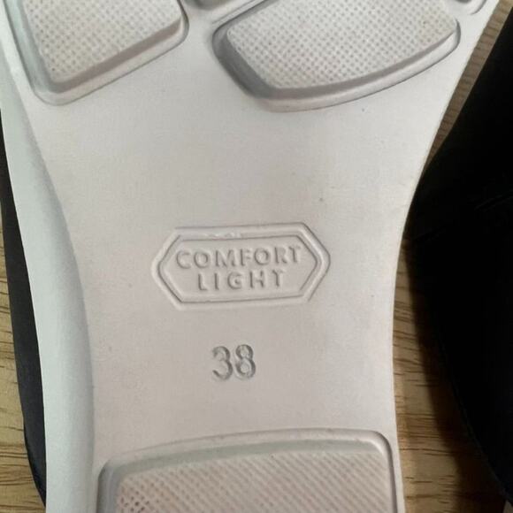 Cloud Footwear Sandal Womens EU 38 US 7.5 Black Leather Wedge Velvet - Picture 11 of 11